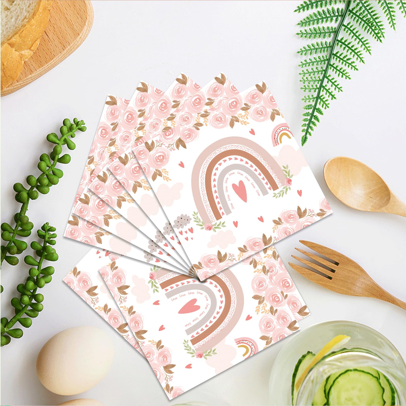 Kotkiddy 20 stücke Kornblume Papier Servietten Boho Party