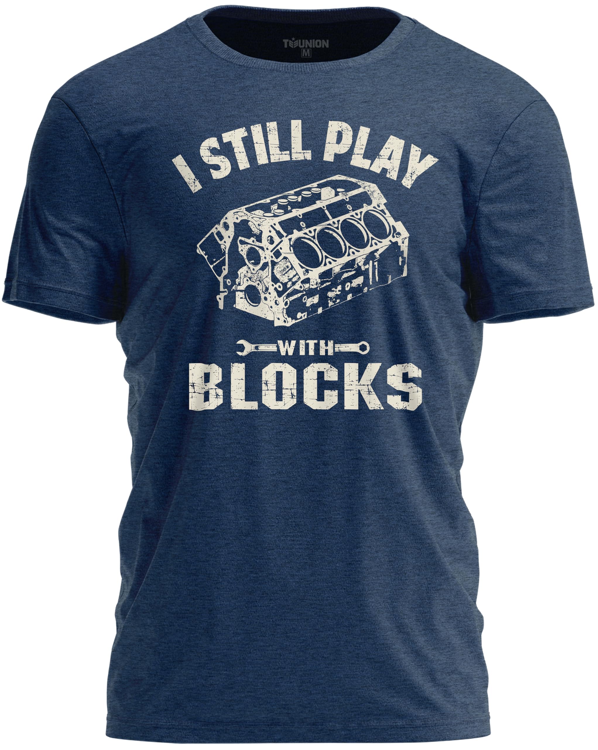 I Still Play with Blocks Racing Mechanic Shirt Funny Auto Repair Tech Gift Tee Black