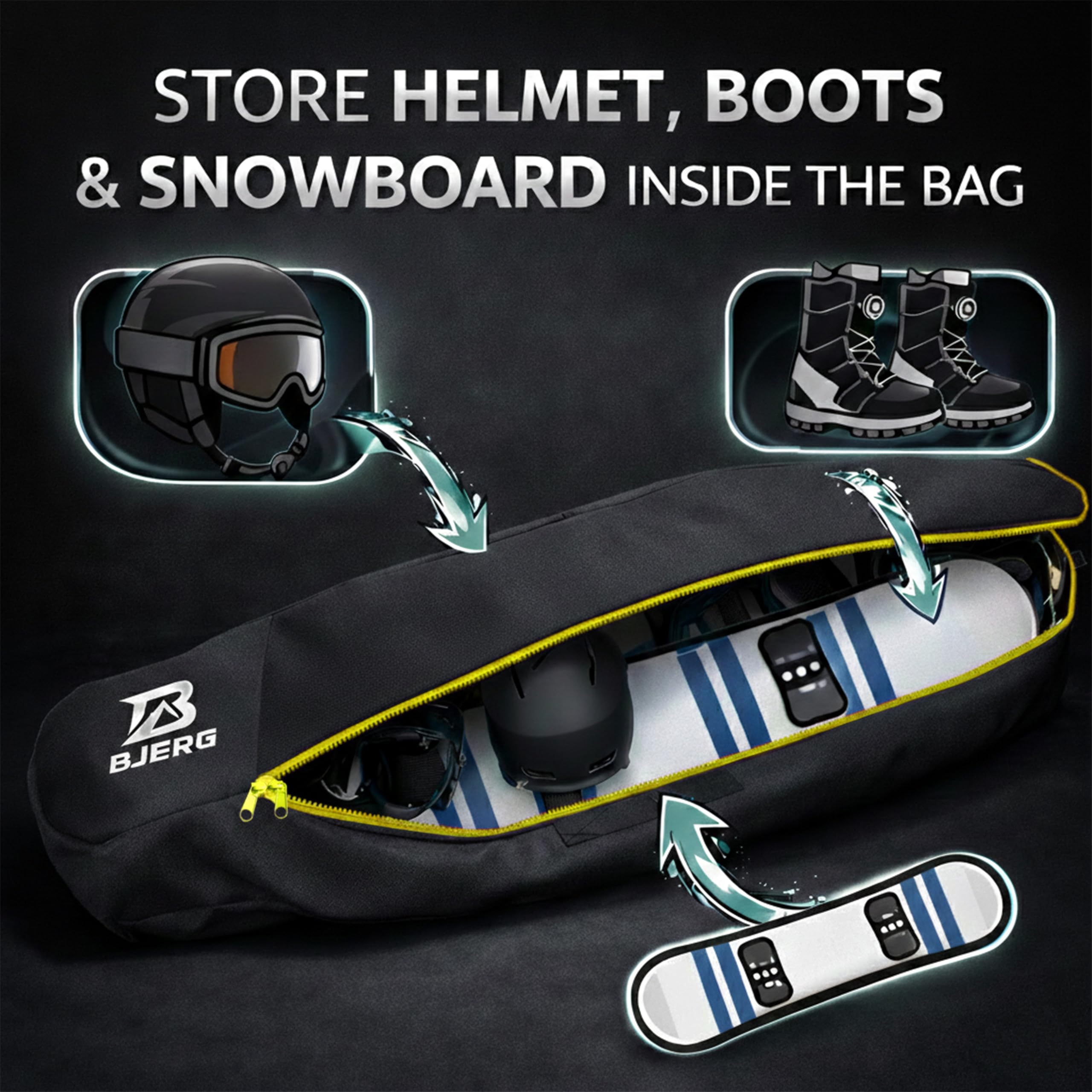 Bjerg torba snowboardowa na deskę snowboardową, snowboard, plecak, torba na snowboard, wyprodukowano w Europie
