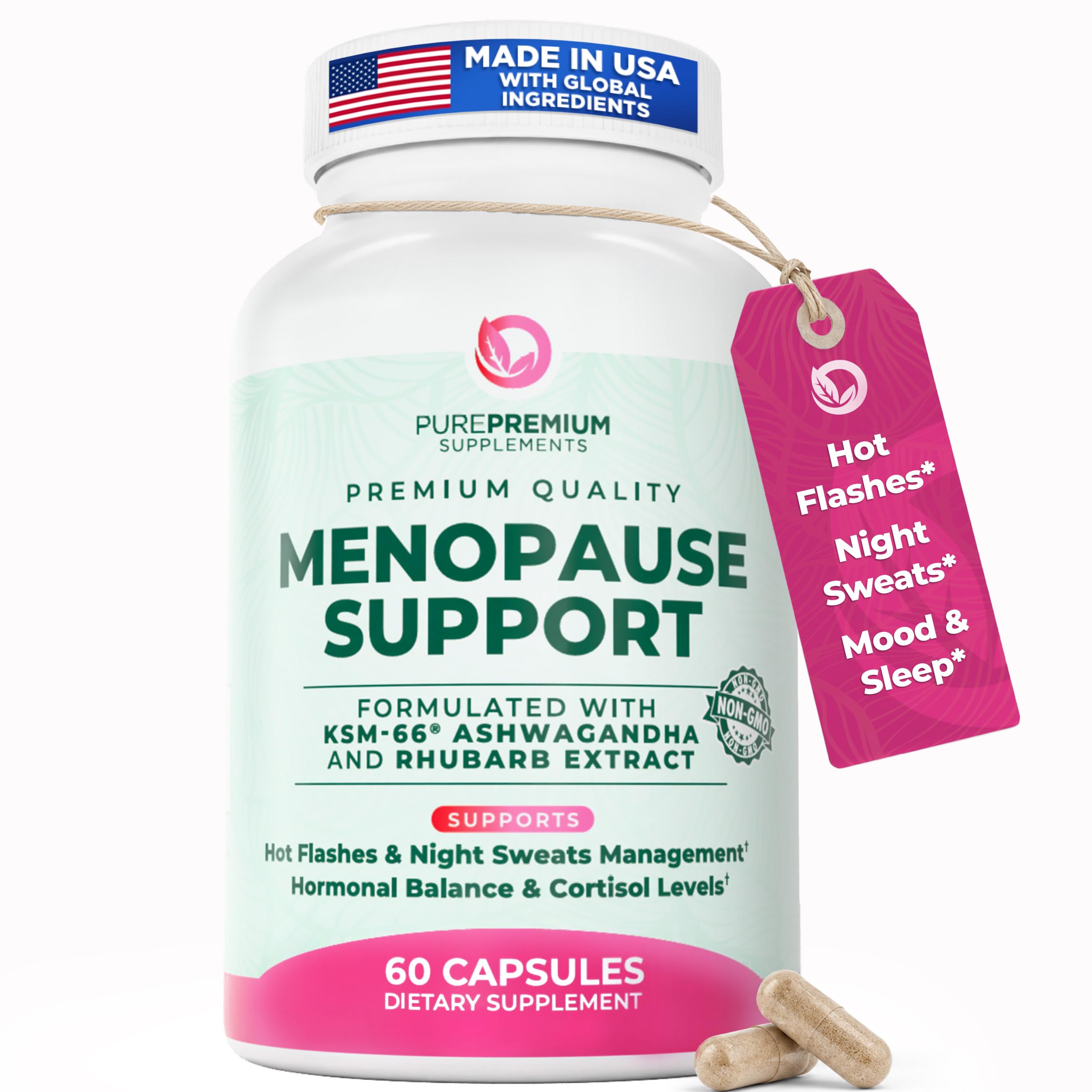 PurePremium Menopause Supplements for Women with KSM-66® Ashwagandha