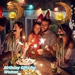 Mom Gifts for Mothers Day Solar Wind Chimes Gifts for Mom Gift for Women Mom Grandma Moon Wind Chimes Outdoor Decor Crackle Glass Ball Wind Chime Garden Christmas Decor Hanging Waterproof