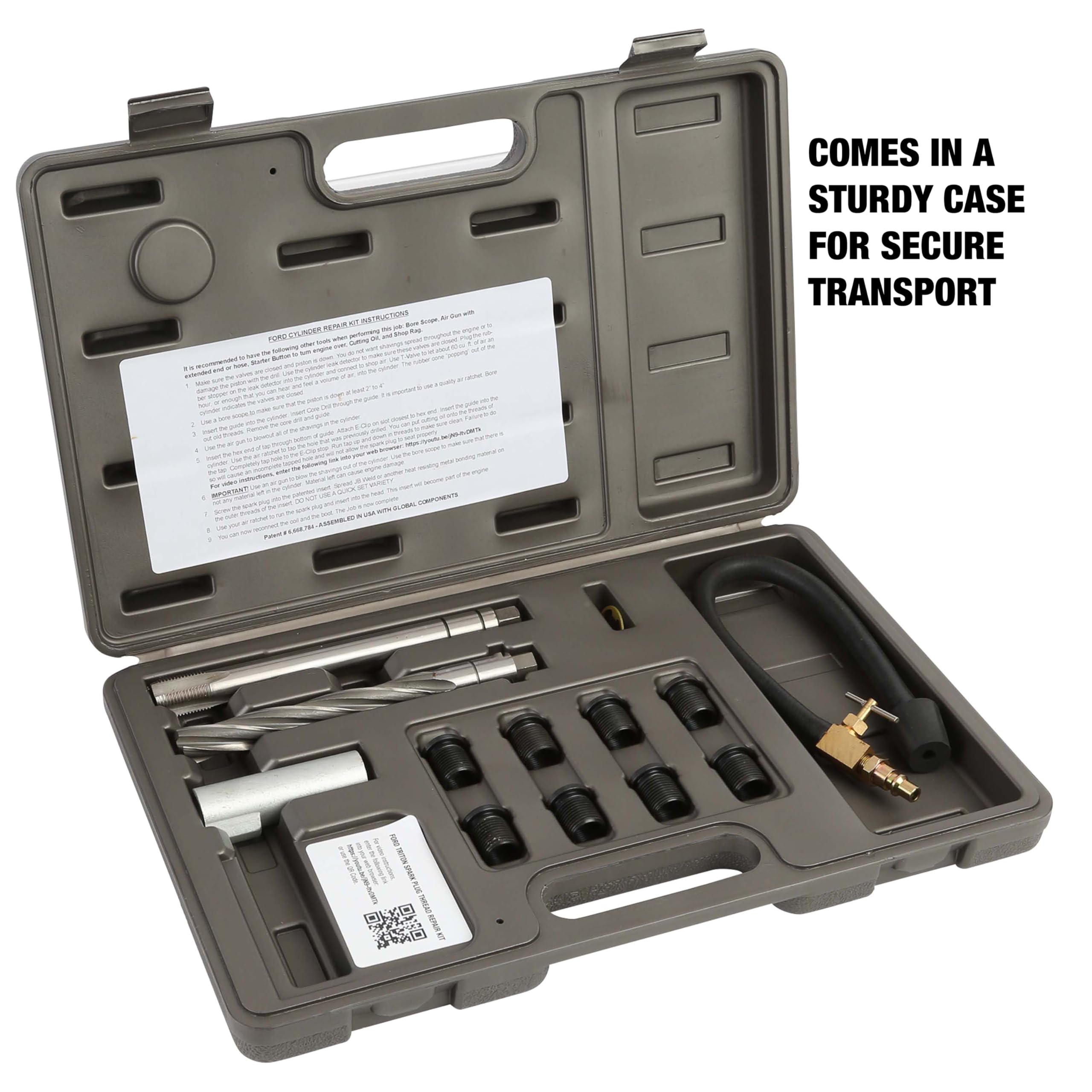 OEMTOOLS 24200 Ford Triton Spark Plug Repair Set, Ford Spark Plug Removal Tool, Spark Plug Repair Kit Ford Triton, Spark Plugs Tools Set