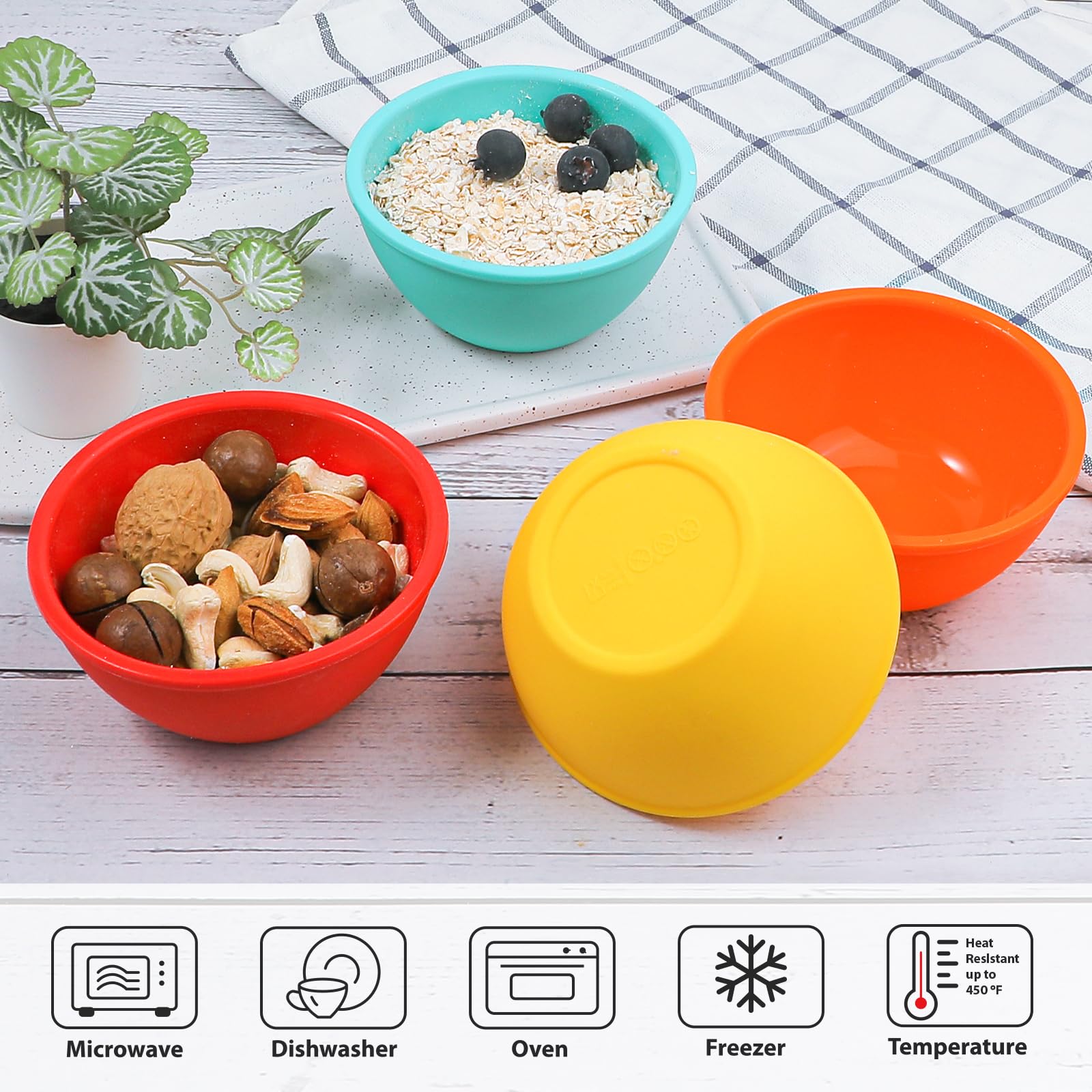 Amazon.com: Webake Small Silicone Prep Bowls, 4 Pack 8oz
