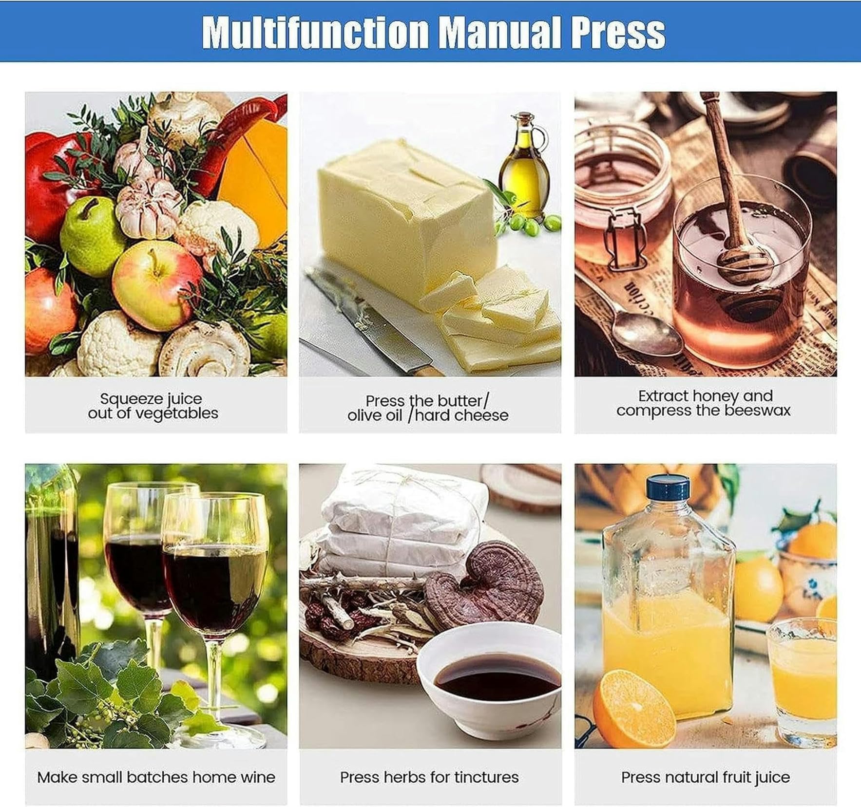 Obstpresse, 6L Edelstahlwein, Schraubenpresse, Ölpresse, Geeignet Für Wein, Honig, Saft, Ölproduktionspfeffer ~/