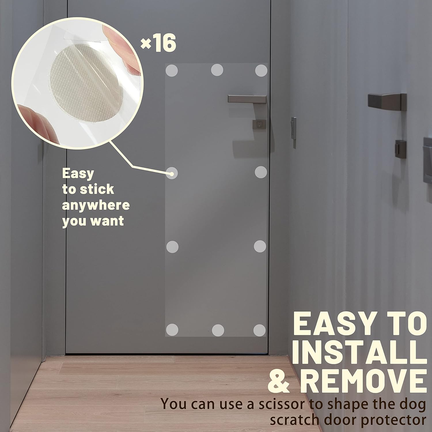 TiereCare Door Protector from Dog Scratching Detachable Hook & Loop Pet