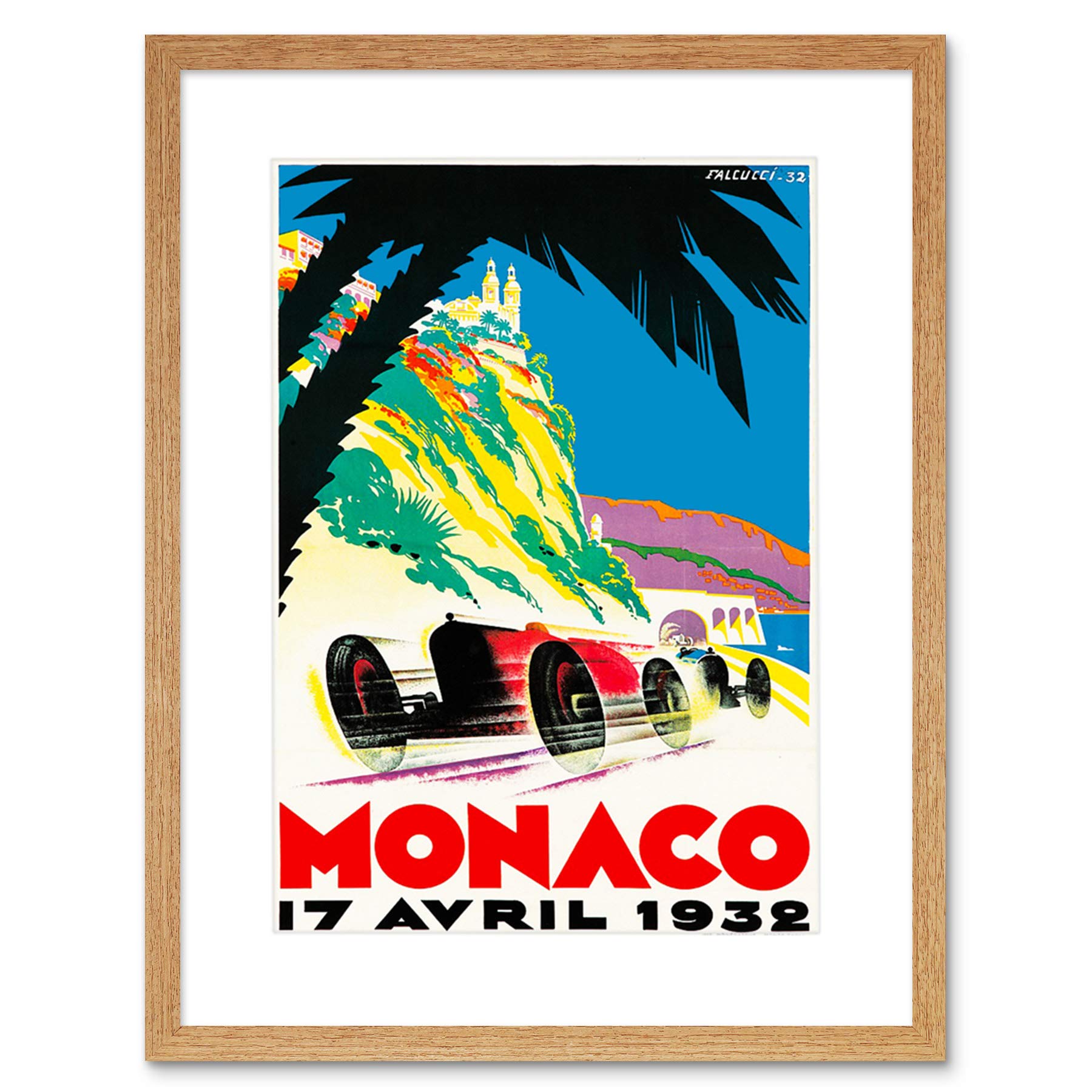Wee Blue Coo Sport Ad Monaco Grand Prix Motor Race 1932 Monte Carlo Framed Wall Art Print