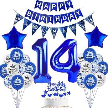 Decoration 14th Birthday Decoration Dark Blue Cake Decoration Birthday 14 Years Boy Party Decoration 14 Girls Boy Balloons 14th Blue Birthday Decoration 14 Years Balloon