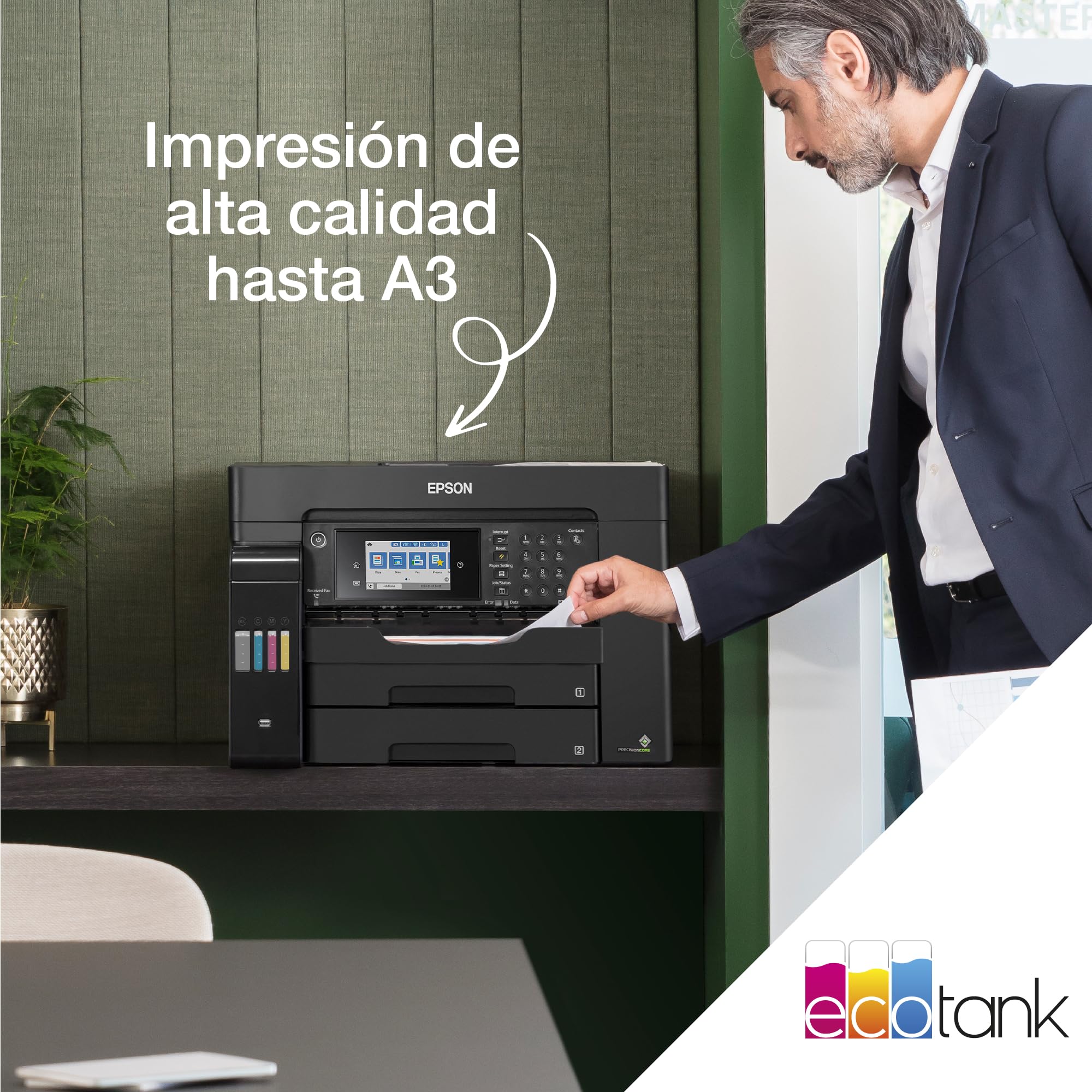 Epson Impresora multifunción EcoTank ET-16605 A3+ con depósito de Tinta, conexión Wi-Fi y fax