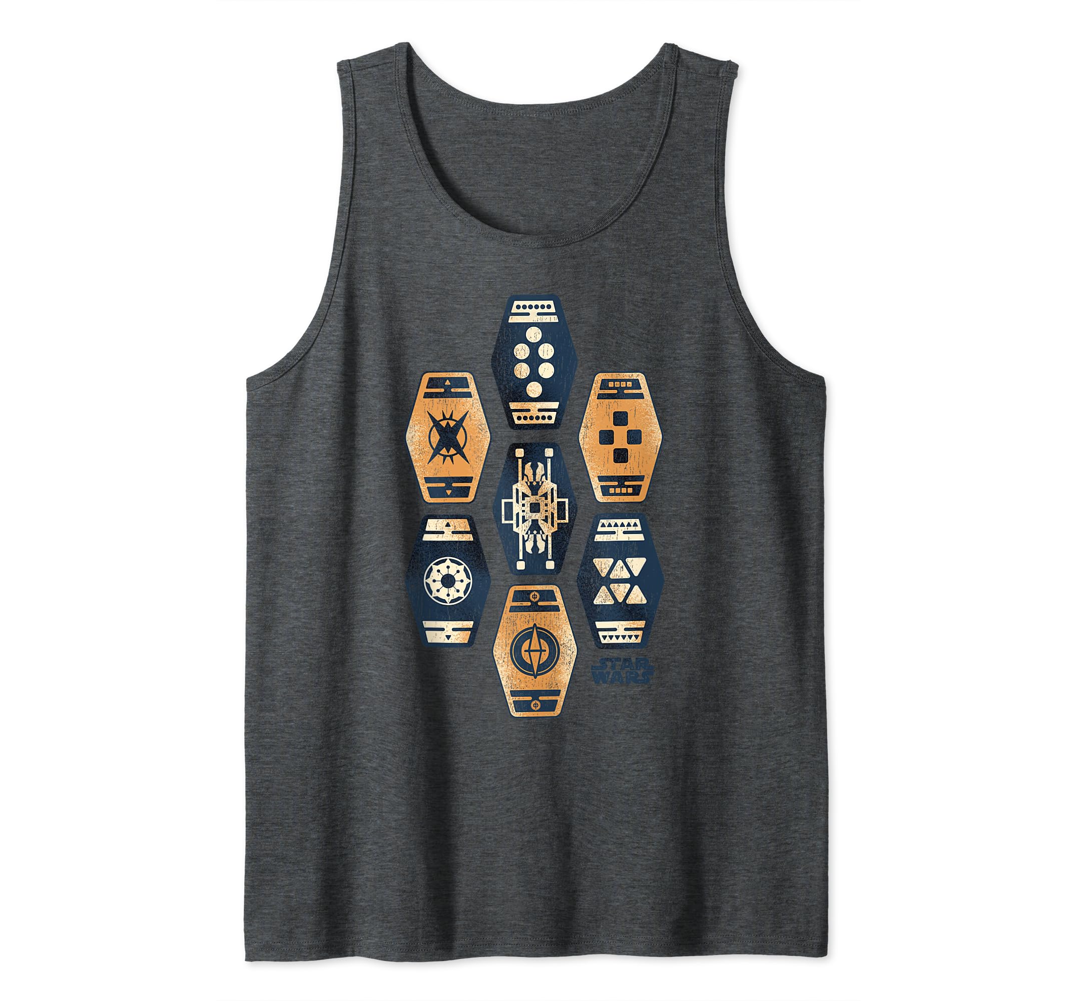Star Wars Han Solo Movie Sabacc Game Vintage Tank Top, Grey
