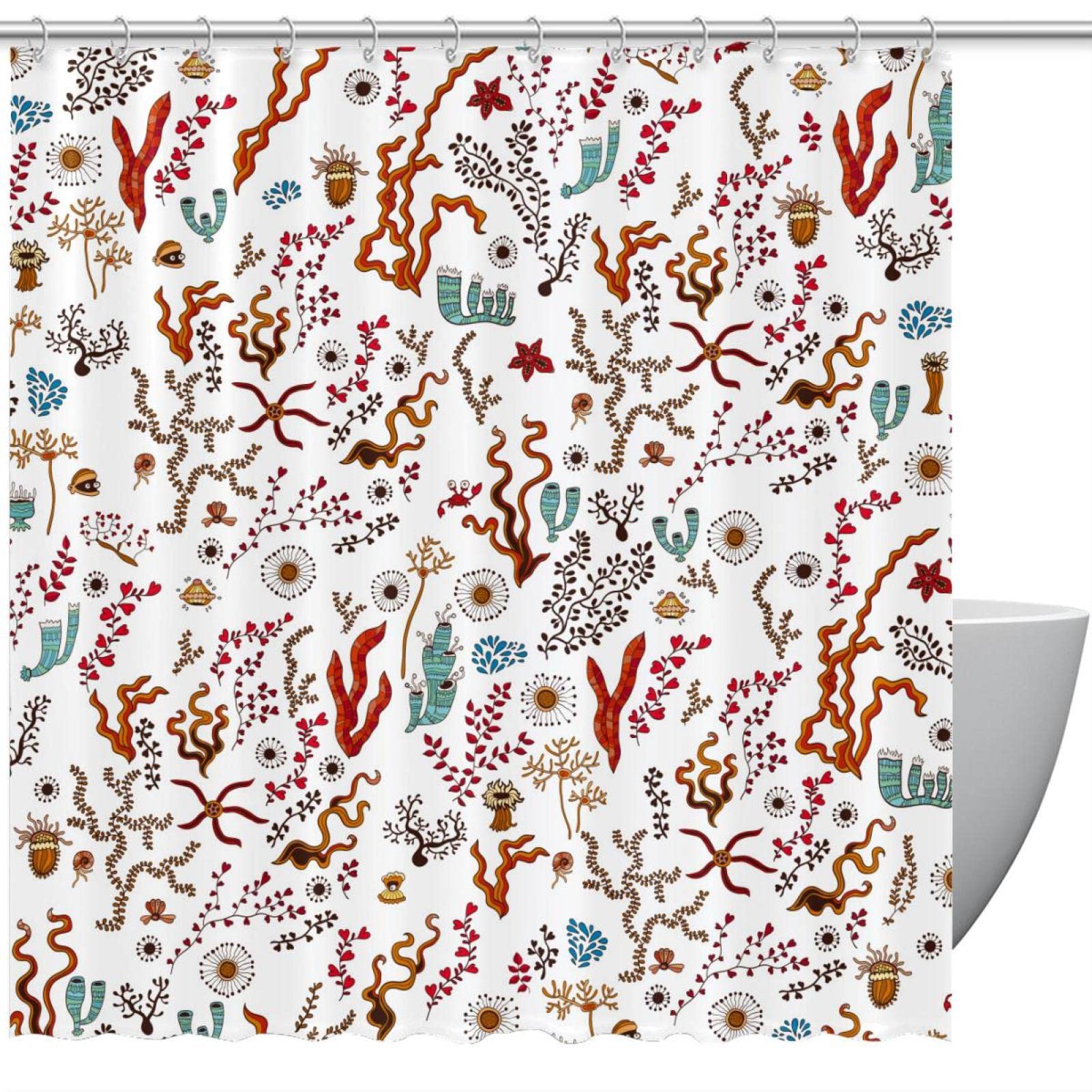 Rideau de douche algues 183x183 cm imperméable et coloré