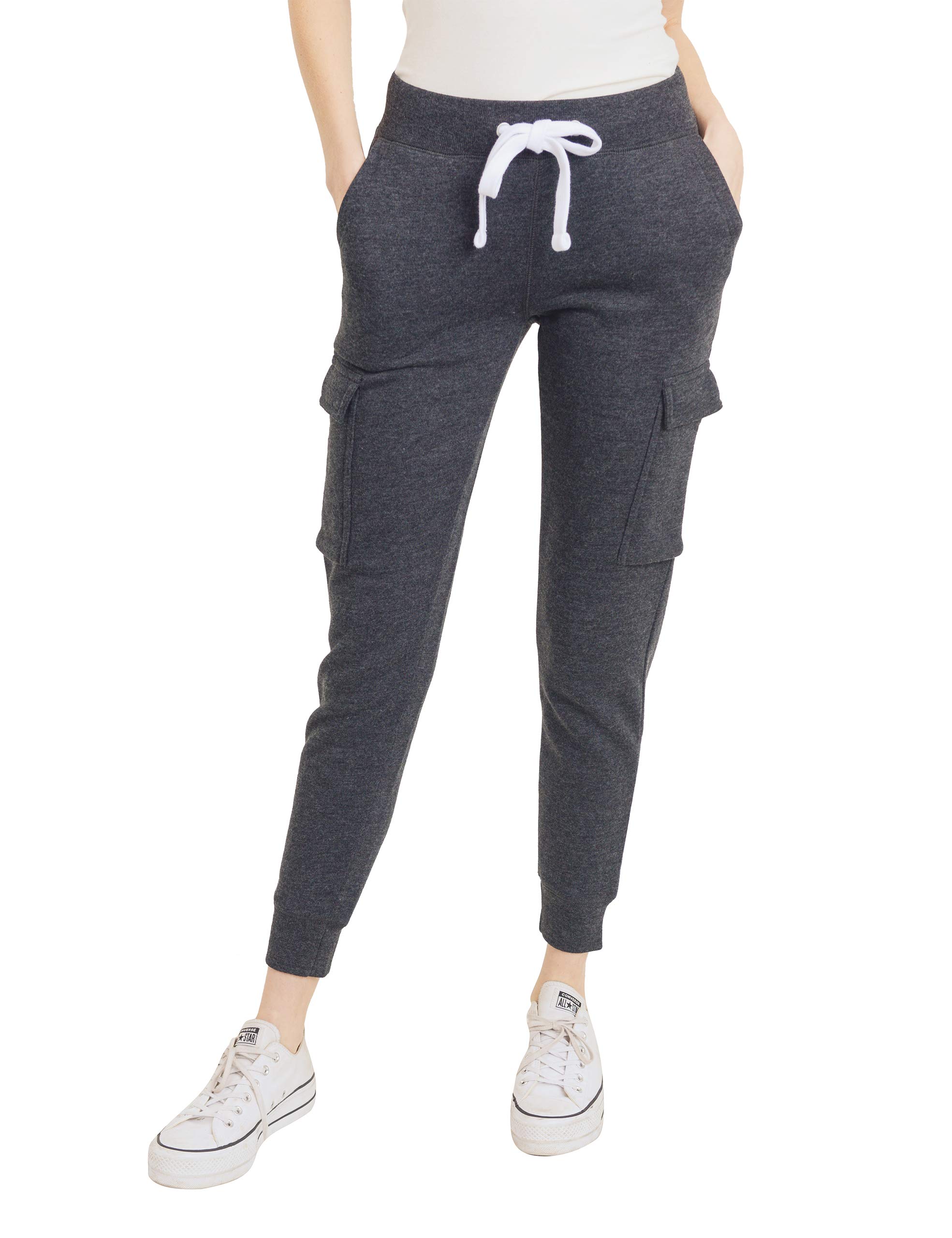 Goodthreads Women's Ultra Soft Fleece Midweight Casual Solid Cargo Jogger Pants