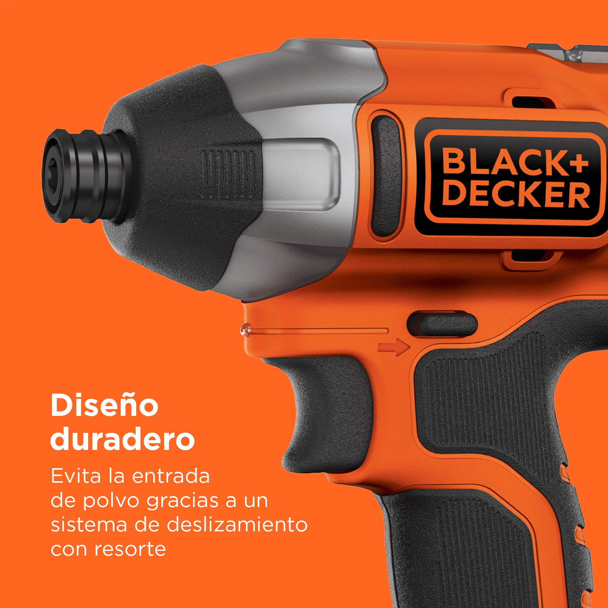 BLACK+DECKER Atornillador de impacto sin cable de 18V, potente par de 155Nm para trabajos pesados de atornillado, compacto y ligero, no incluye batería ni cargador, BDCIM18N-XJ