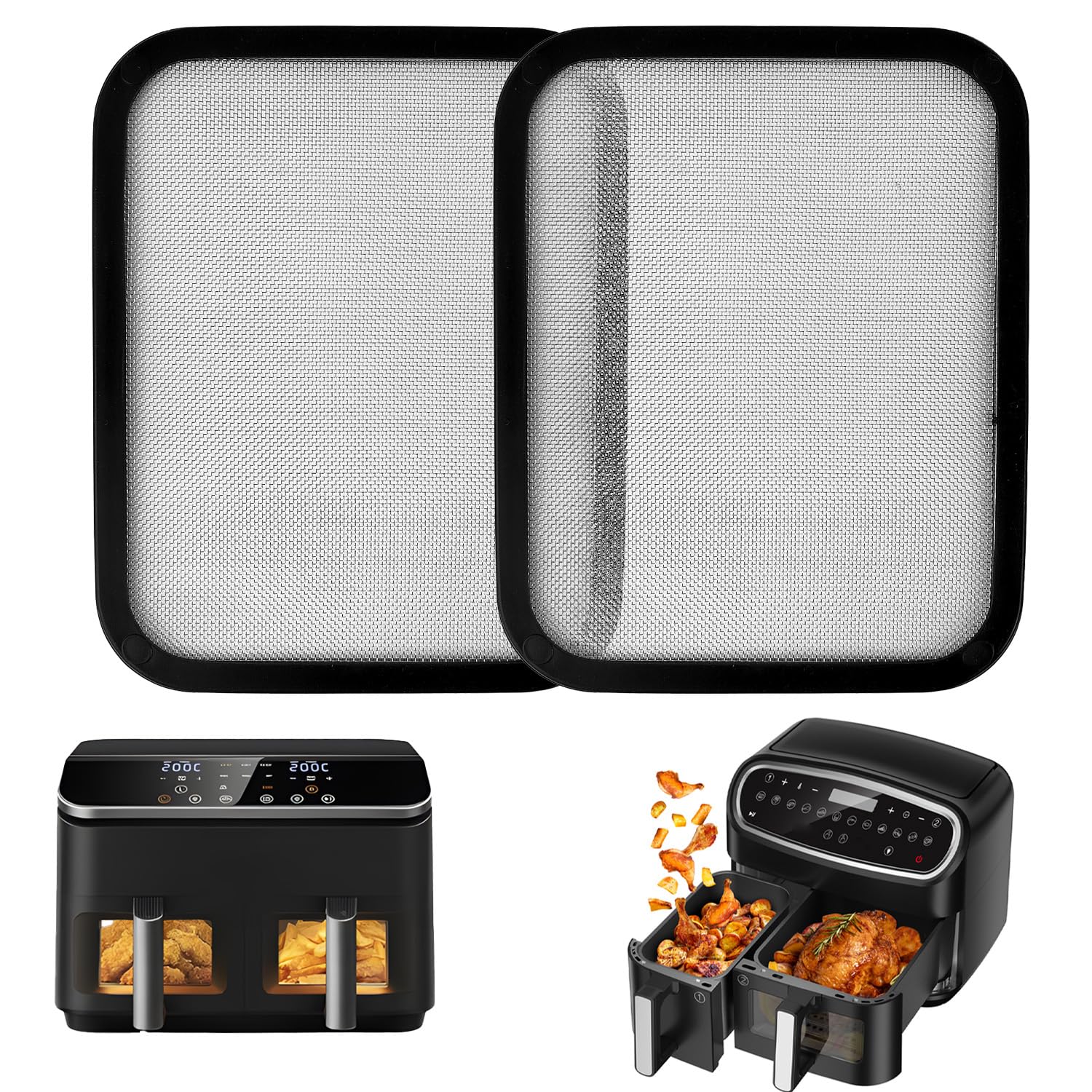 Protector de salpicaduras de acero inoxidable para Cosori CAF-R901-AEU 8.5L/Dual Blaze TwinFry 10 l, protector contra salpicaduras, accesorio para freidora de aire caliente Cosori Airfryer