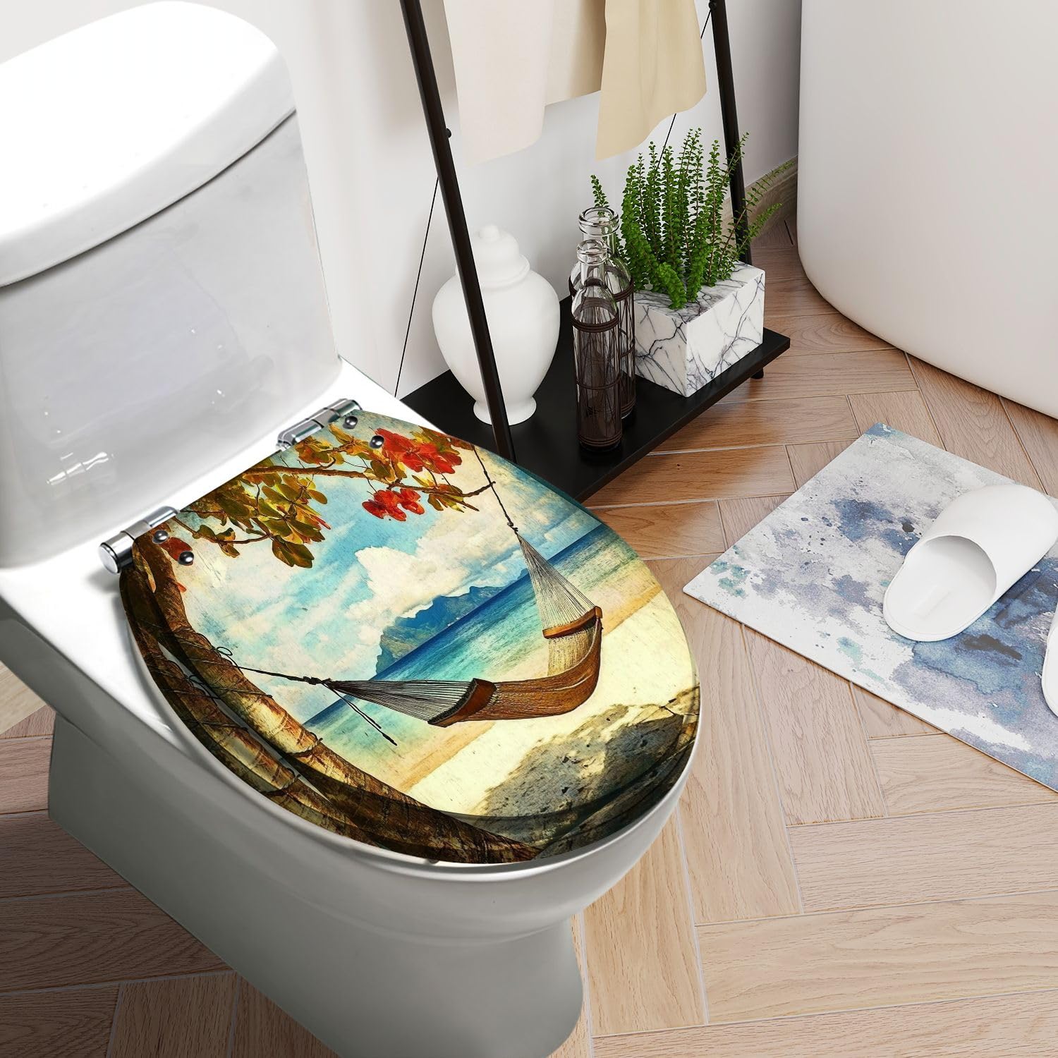 Asiento de inodoro redondo para baño
