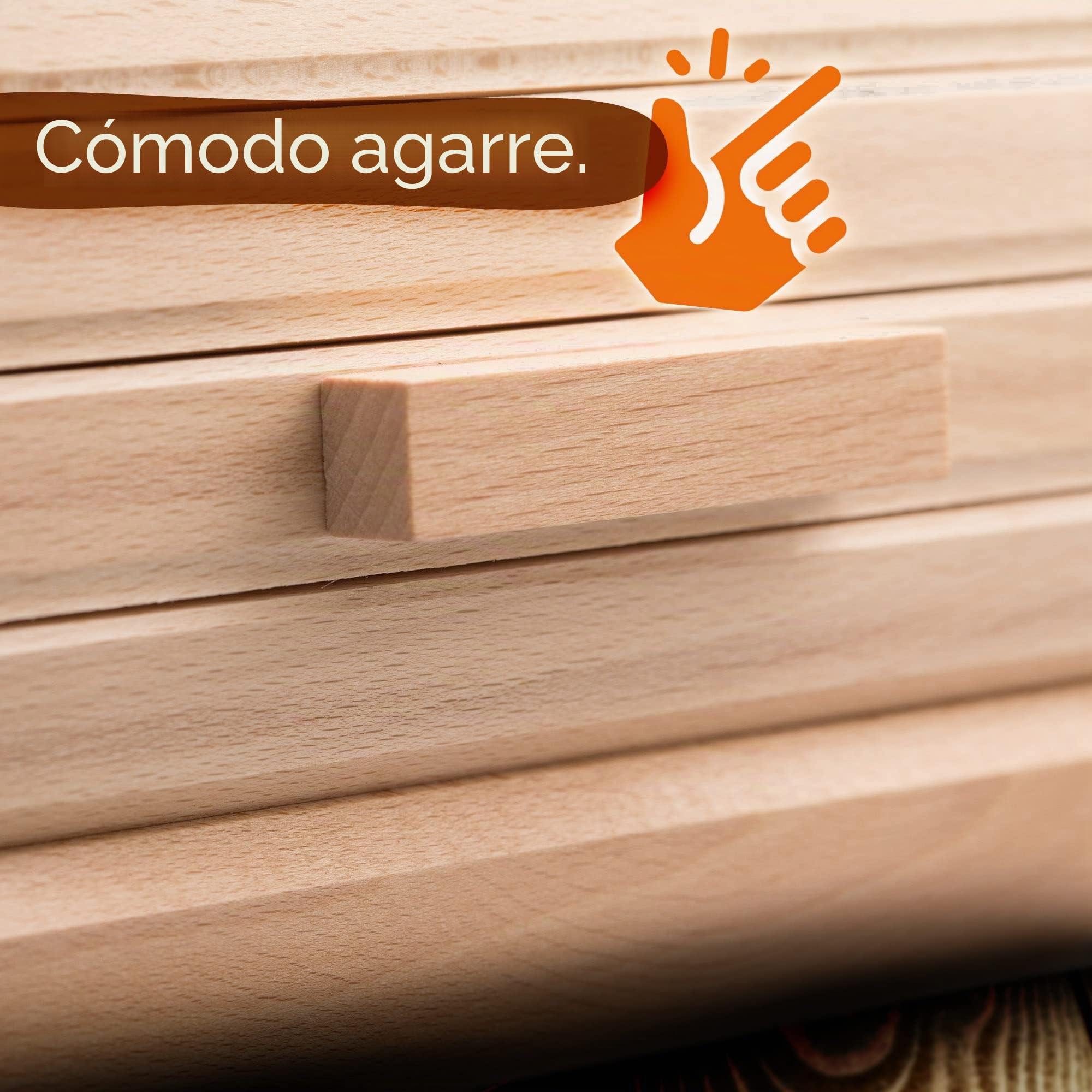 KADAX - Caja de pan de madera con tapa deslizante, combinación perfecta entre tradiciones, estéticas y funcionalidades para mantener tus panes frescos (natural)