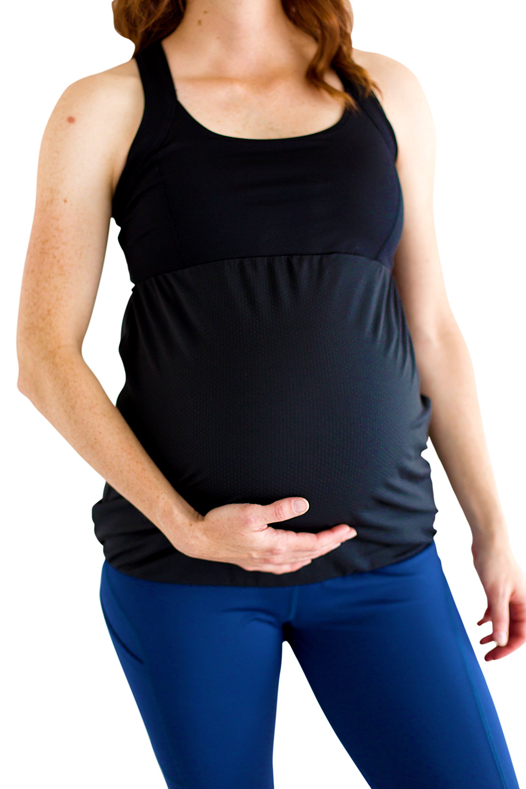 Mumberry Maternity Activewear Flourish Workout Tank with Belly Band Support