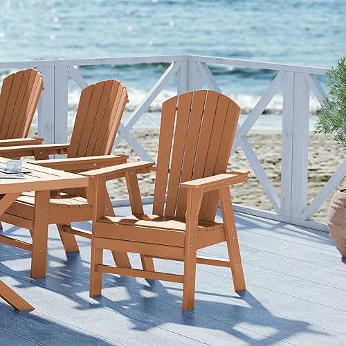 Miniatura 7 de WestinTrends Dylan Dylan - Silla de comedor Adirondack para patio al aire libre, resistente a la intemperie, teca