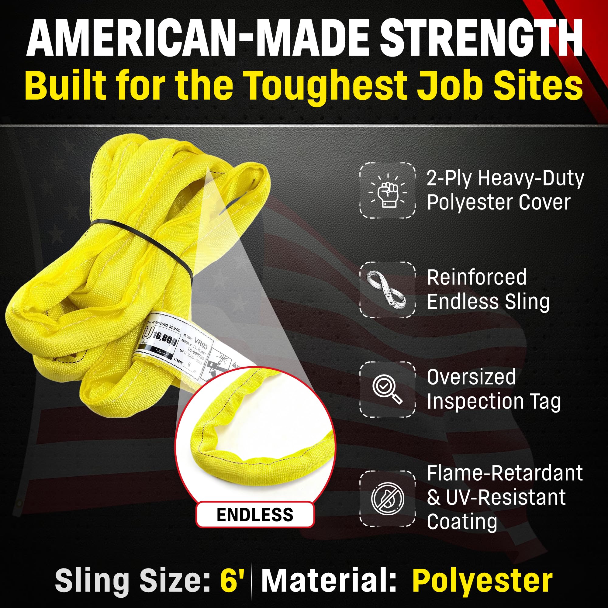 Chenango VR3 Sling - 6ft Yellow Rigging Sling -2 Chenango VR3 Sling - 6ft Yellow Rigging Sling -2