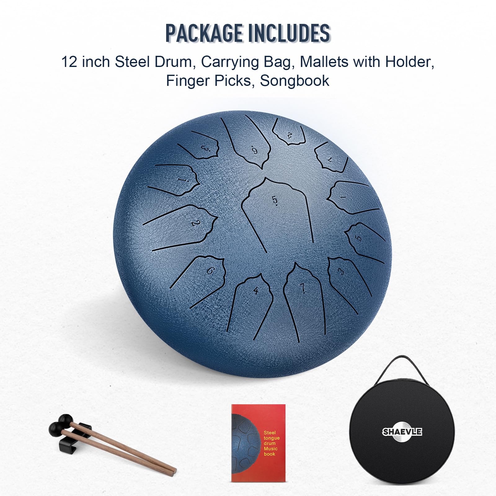 Stahltrommel 12 Zoll mit 13 Tönen, Regentrommel Outdoor Steel Pan Drum für Meditation Yoga Entspannung, Musick Geschenk für Erwachsene und Anfänger