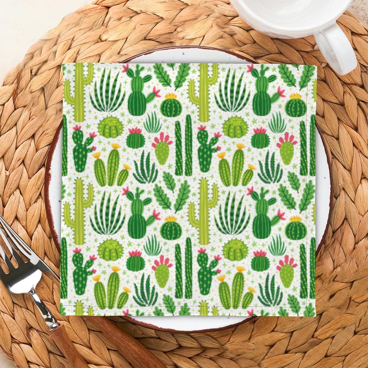 Kaktusblumen-Stoffservietten, 4 Stck, Kaktus-Kakteen, wiederverwendbar,  waschbar, Kche, Esstisch, Servietten fr Zuhause, Abendessen, Hochzeit,  Bankett, Party, 50,8 x 50,8 cm : Amazon.de: Kche, Haushalt & Wohnen