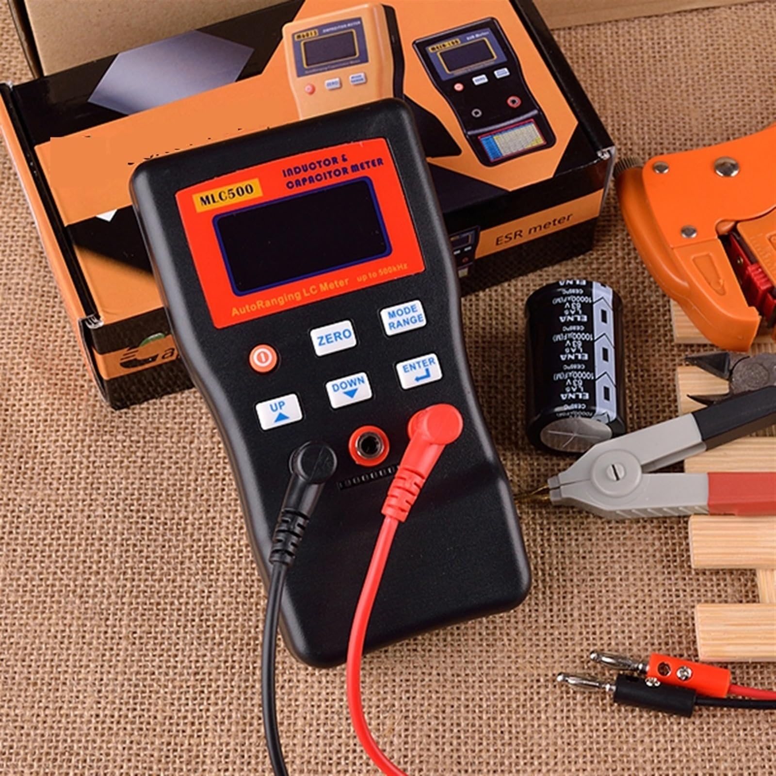 Miernik pojemności i indukcyjności elektronicznej MLC500 Cyfrowy mostek LC multimetr RC Oscylacje do 500 kHz 100 mF 4,8 Narzędzie