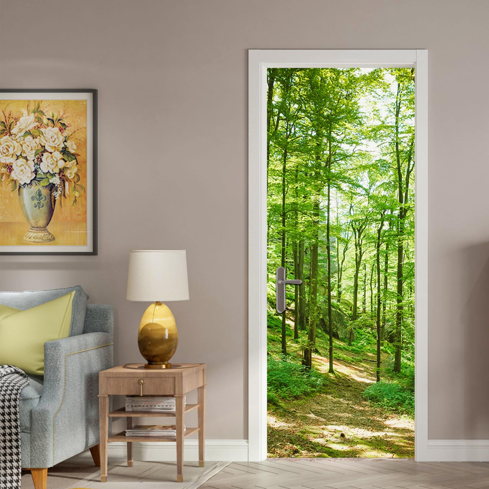 Adesivo Murale 3D Libreria Con Libri - Carta Da Parati Vinile Per Porte E Pareti