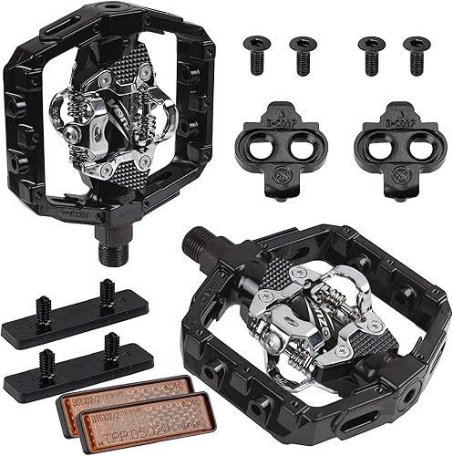 Miniatura 3 de Venzo Shimano SPD compatible con bicicleta de montaña CNC Cr-Mo pedales sellados con tacos