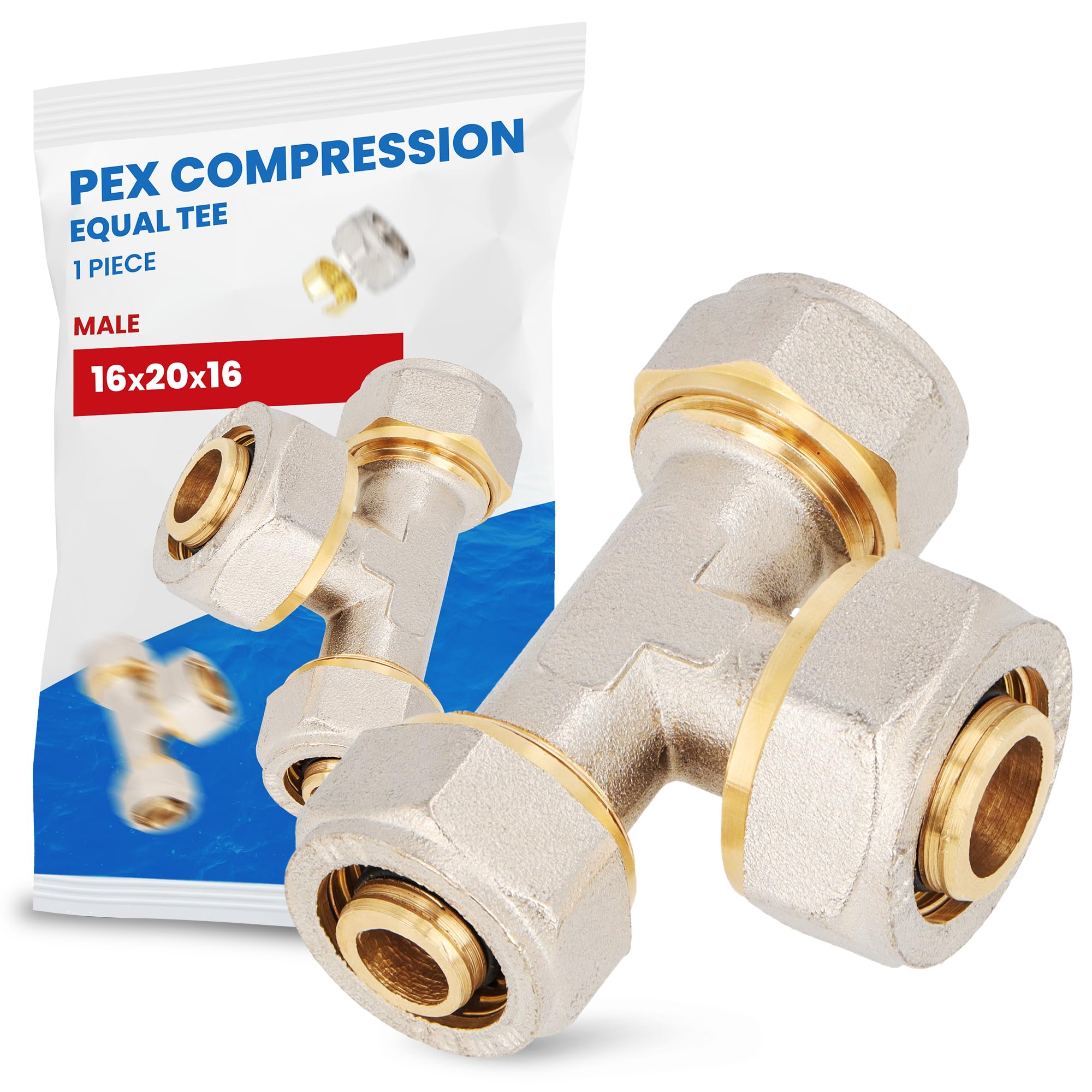 Raccord à Sertir Laiton 16 X 1/2” – Filetage Intérieur, Pour Tuyaux PEX – Eau Et Chauffage – Mâchoire En U