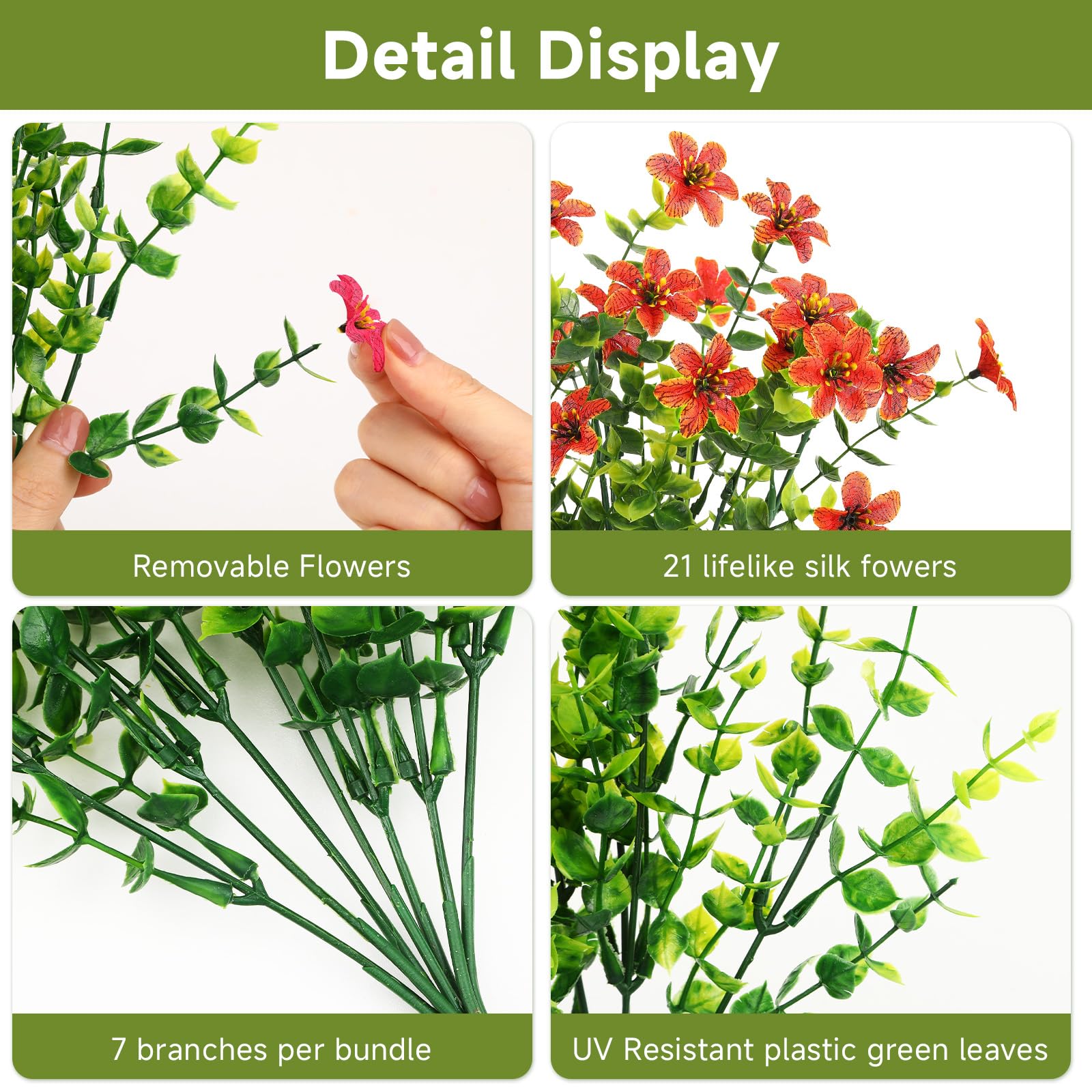 SHareconn Artificial Flowers For Outdoors Spring - View #8