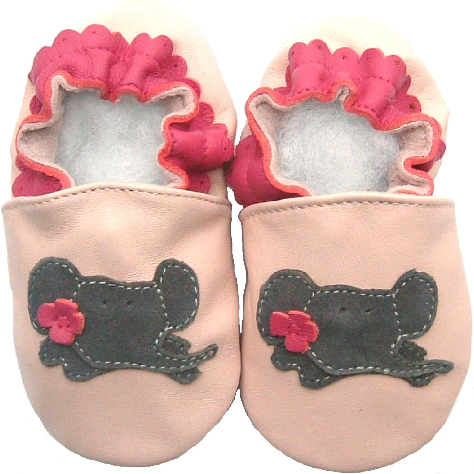 Soft Sole Leather Baby Shoes Boy Girl Infant Children Kid Toddler Boy First Walk Gift Elephant Pink (0-6month, Pink)