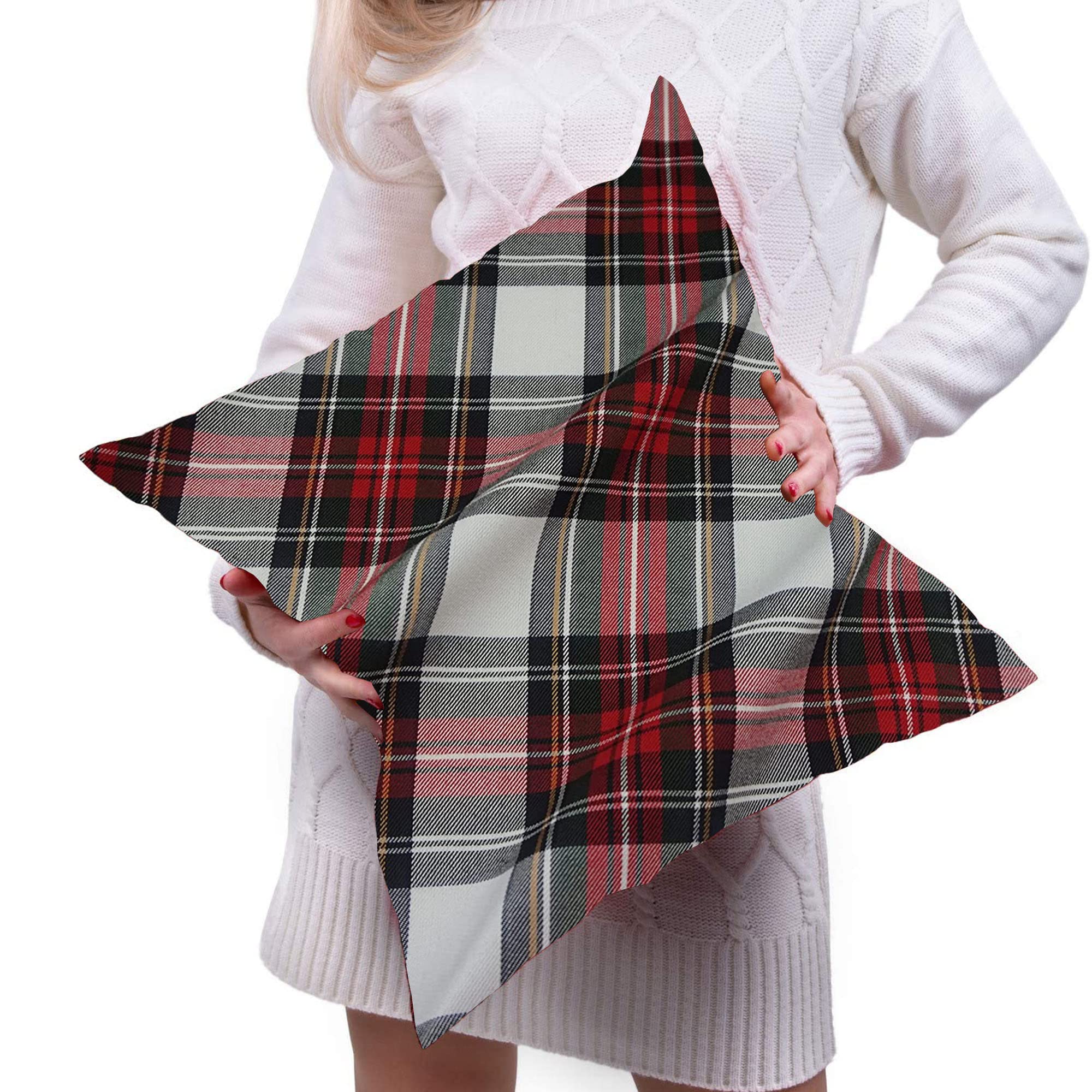 The Fancy Dress® Scottish Fashion Tartan Plaid Check Poly Viscose Wool, Craft & Dress, Red White, 100 x 150 centimeters - Image 3