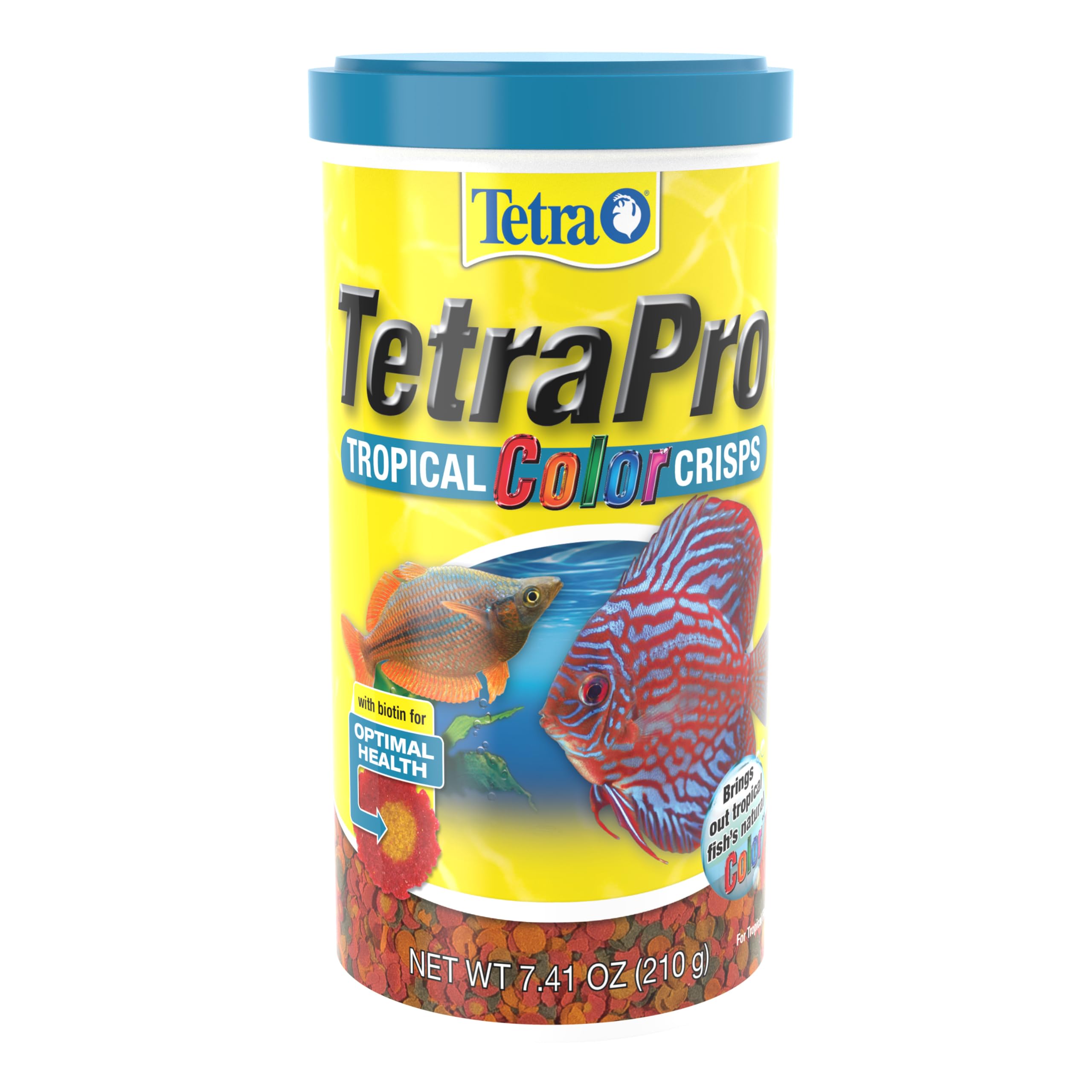 TetraPro Tropical Color Crisps, Fish Food With Natural Color Enhancers, Tropical Fish Food, 7.41 Ounces