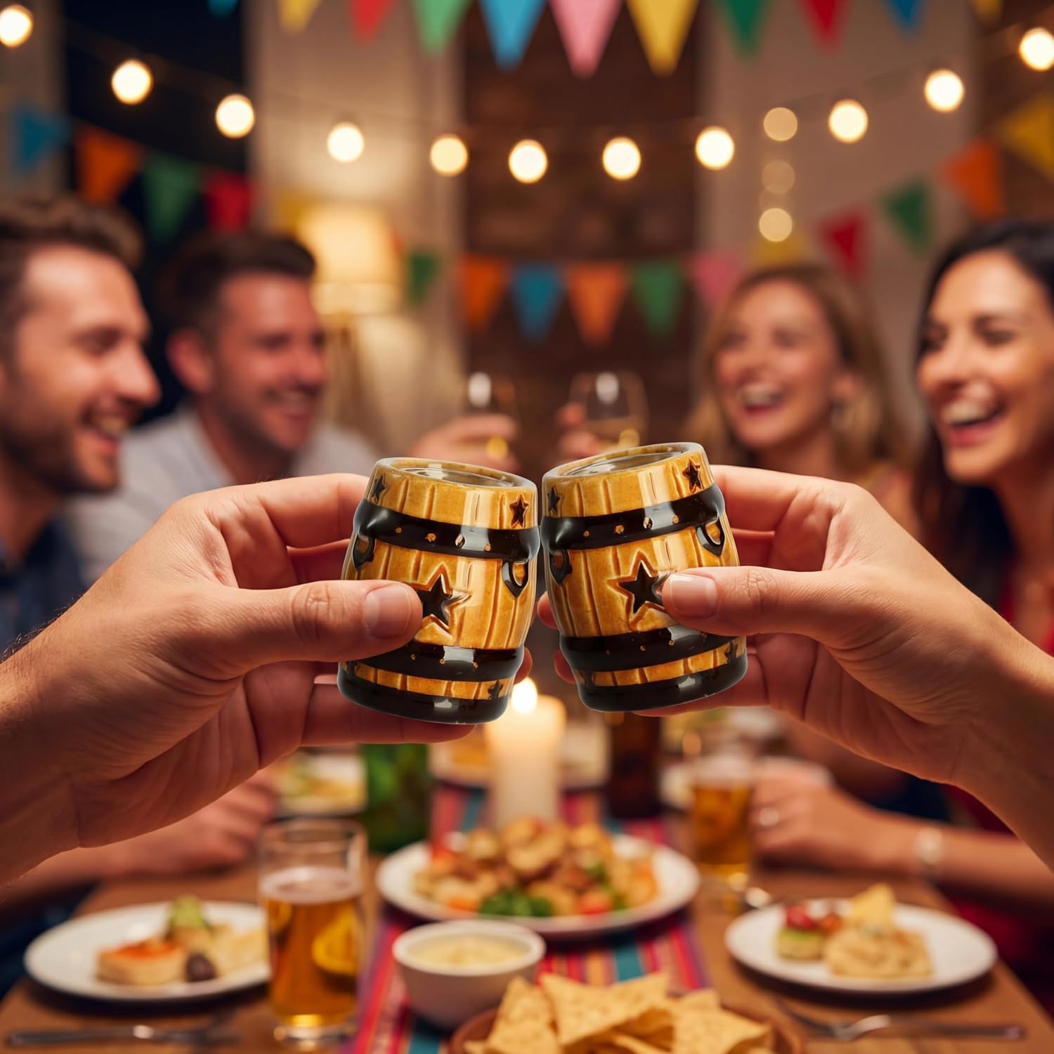 2 Pcs Cowboy Shot Glasses Necklace Western Themed Party Decorations Shot Glasses for Adults and Teens Festival Party Supplies