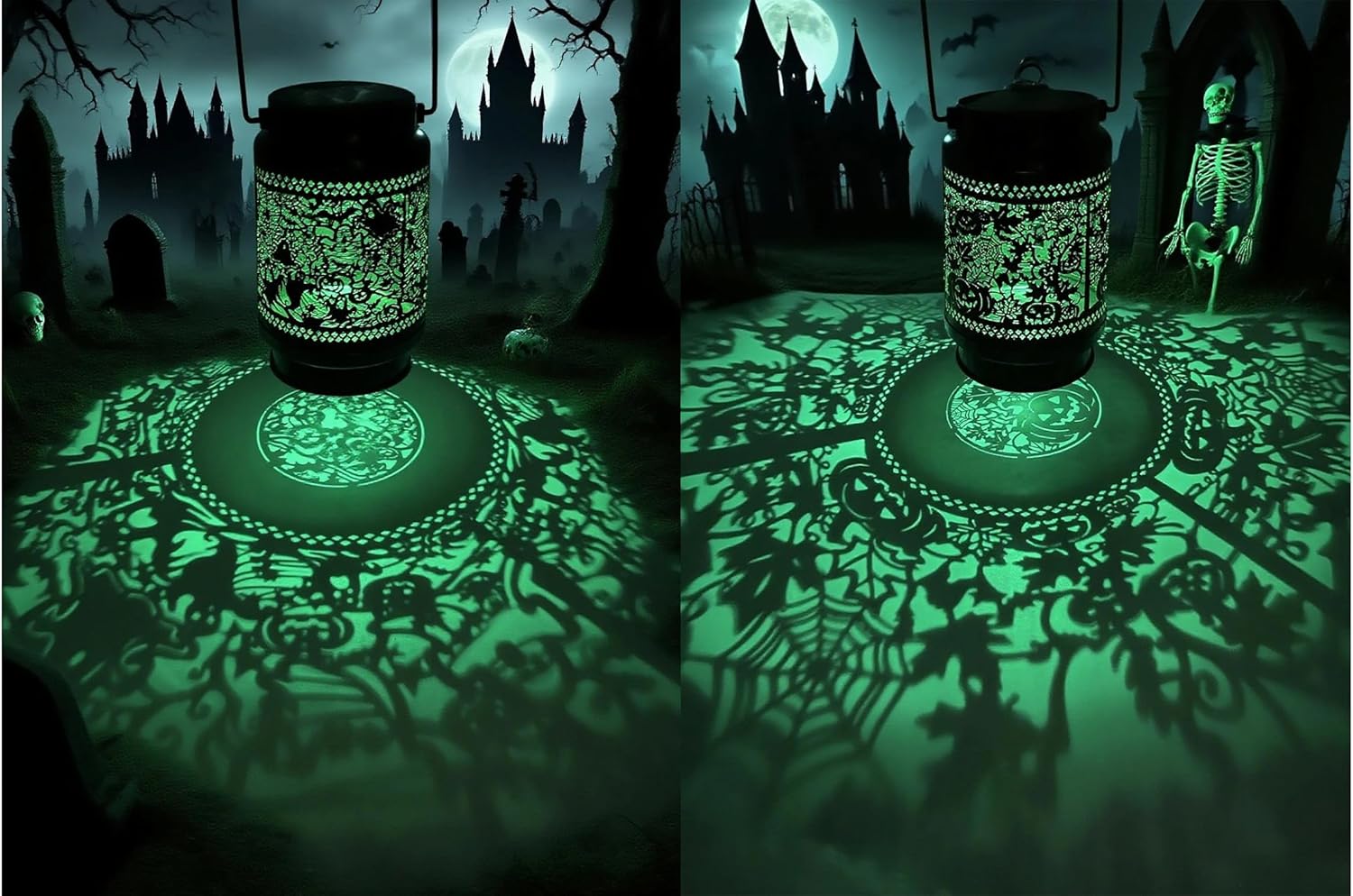 Solar Lanterns Outdoor Waterproof Halloween Decorations Scary Skeleton Lights for Garden, Patio, Yard, Lawn Porch Halloween Decor Hanging Solar