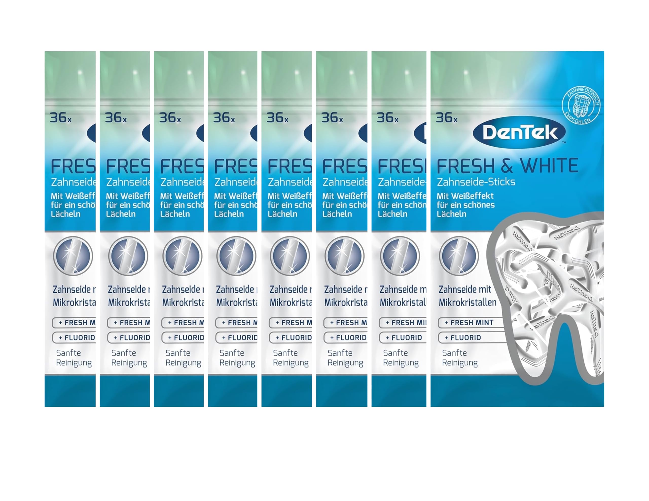 8 x DenTek Fresh & White patyczki z nicią dentystyczną