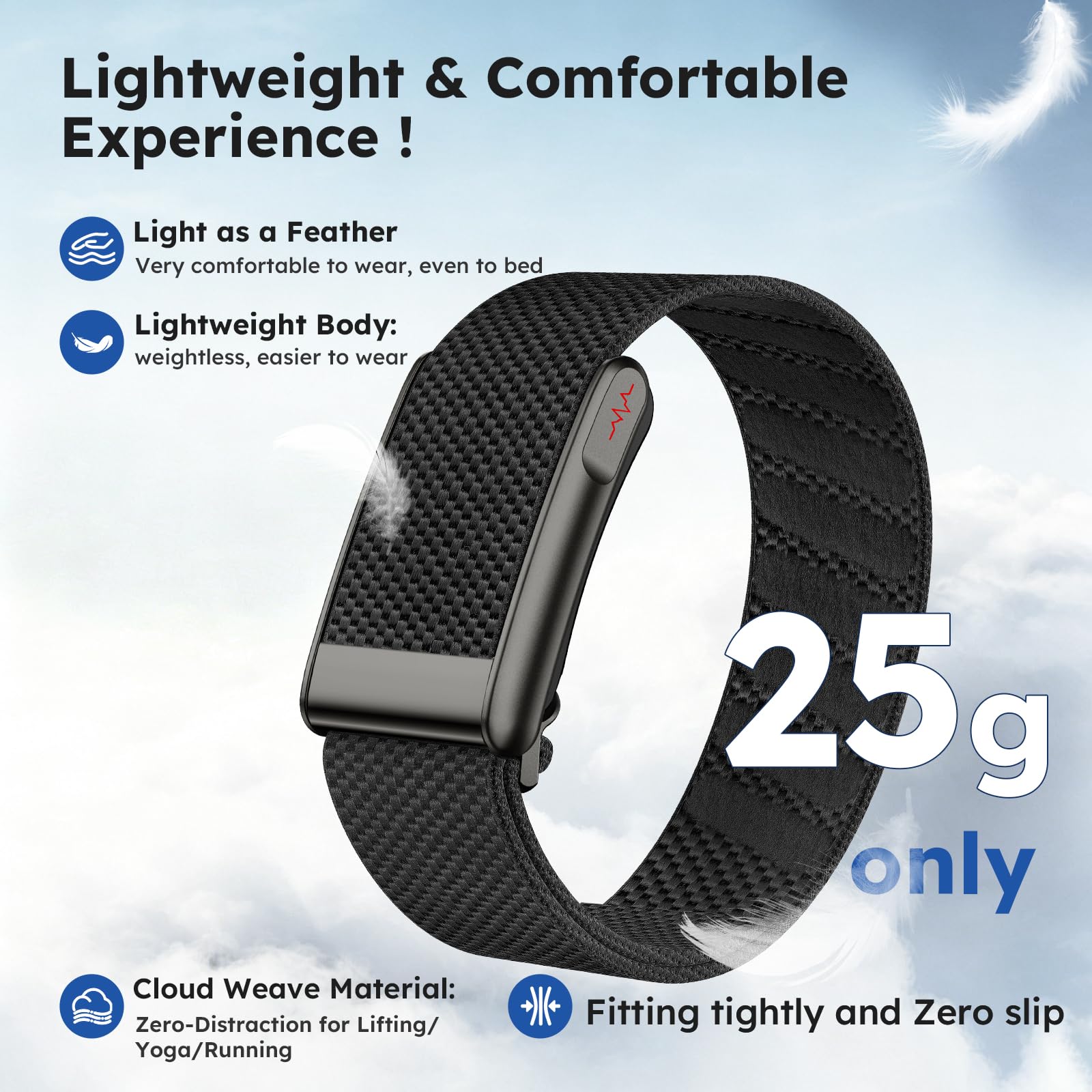 Monitor de actividad para hombres y mujeres, monitor de frecuencia cardíaca, podómetro, calorías, impermeable, rastreador de fitness para teléfonos Android iOS, salud, portátil, sin pantalla, pulsera