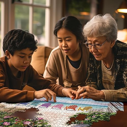 Miniatura 5 de White Mountain Rompecabezas de 500 piezas con diseño de arcoíris para abuelos y familia adultos