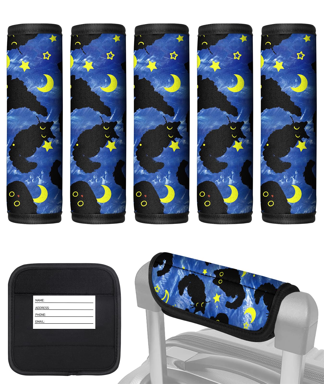 Slohif Luggage Handle Wrap 5Pcs Suitcase Identifier - Bag Strap Cover for Bogg Travel Accessories Easy Identification Bright Marker Sleeve Grips