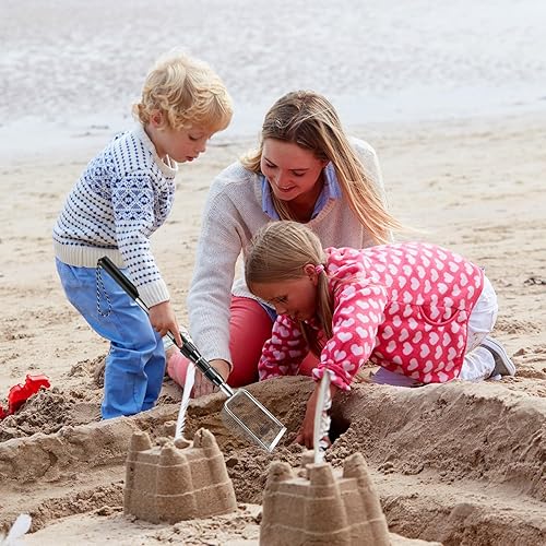 Miniatura 5 de POILKMNI 2 piezas de tamiz de dientes de tiburón, tamiz de arena de playa, cuchara de arena para pala de playa, herramienta de tamiz para recoger