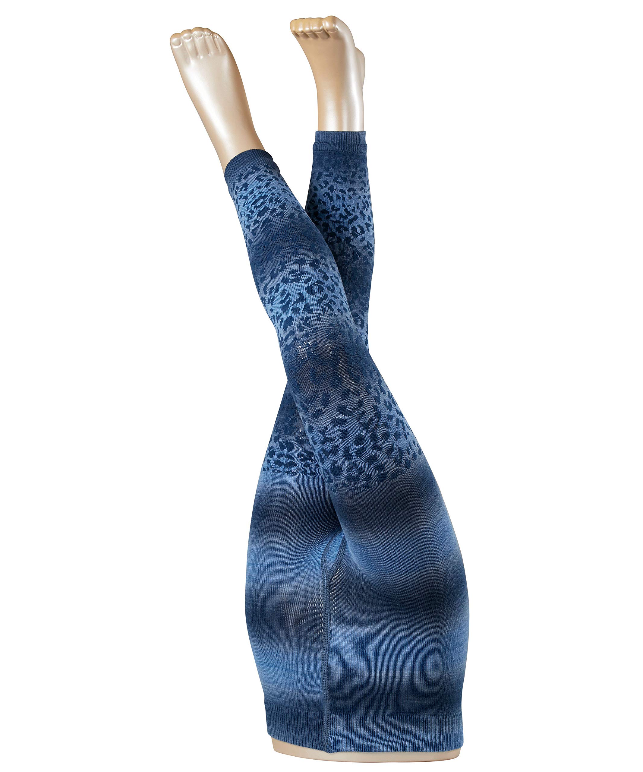 FALKE Unisex Kids Leopard Footless Tights, Blue (Paris Blue 6057), S