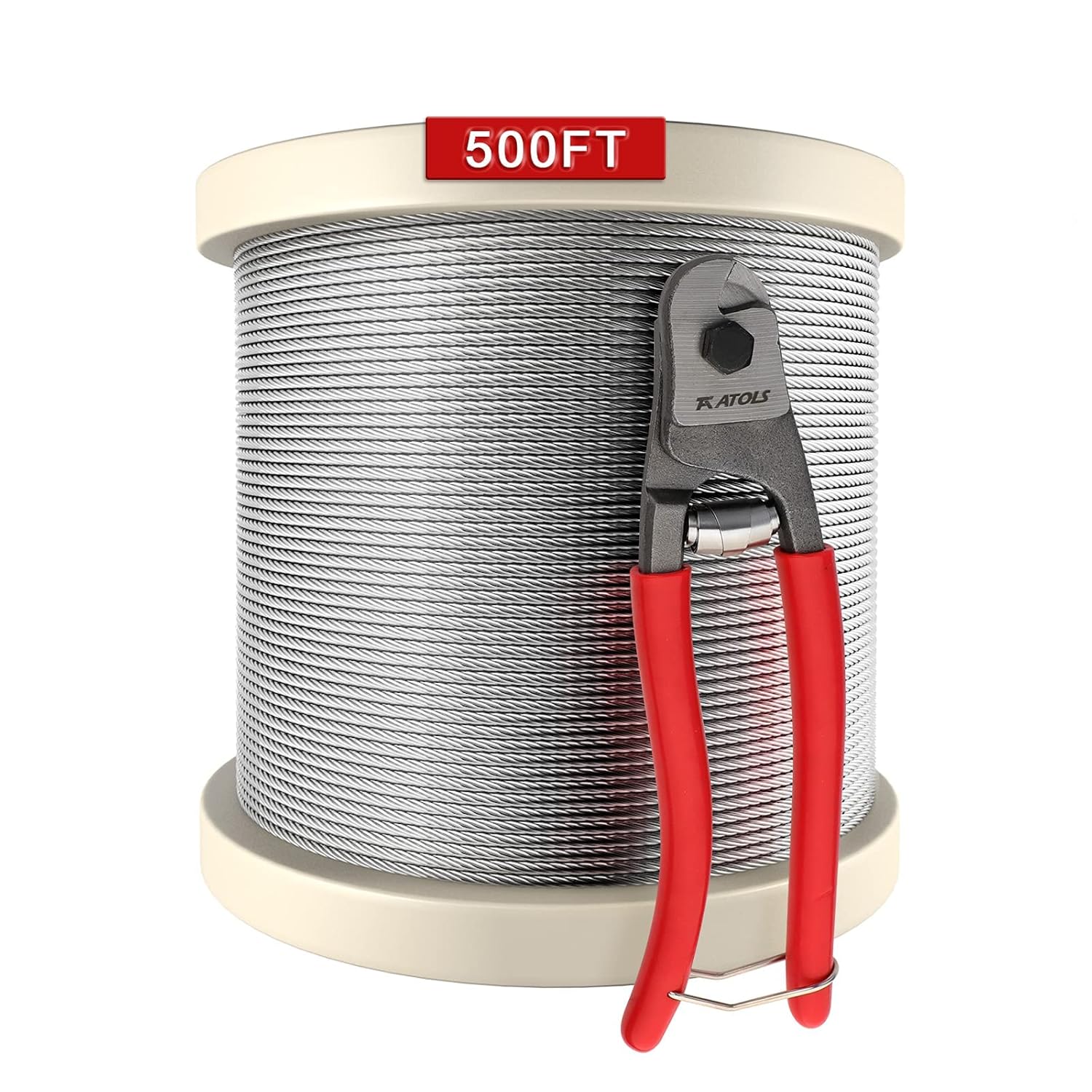 Buy ATOLS 18" T316 Stainless Steel Cable with Cutter, 500FT Wire Rope