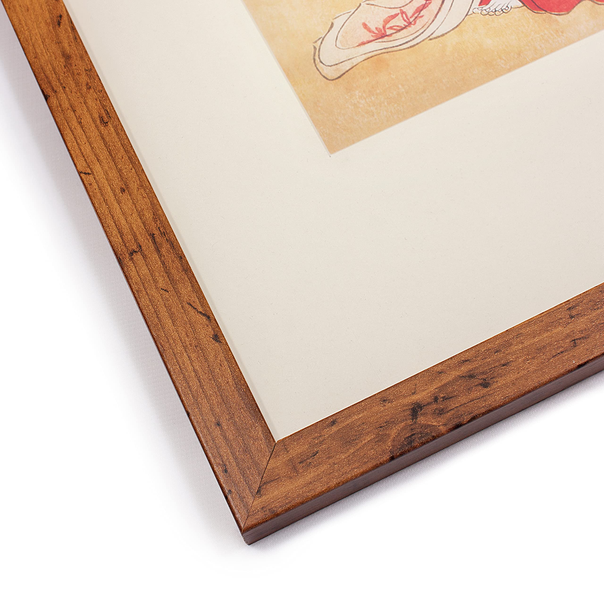 Stampa artistica botanica antica – Poster decorativo da parete con illustrazione giglio della valle (cornice rustica)