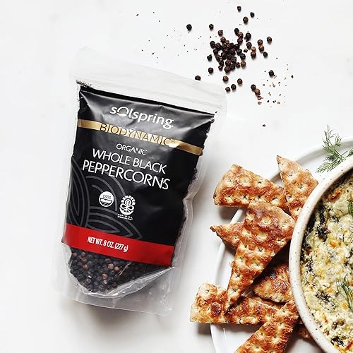 Miniatura 4 de Dr. Mercola 's Solspring - Granos de pimienta negra entera biodinámica, 8 onzas, aproximadamente 227 porciones por bolsa, pimienta negra prémium de
