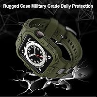 Vista 2 de GELISHI Bands Compatible for Apple Watch Band 41mm 40mm 38mm, Men Sport Rugged Band with Protective Case for Watch Series 9 8 7/Series 6 SE 5 4 3