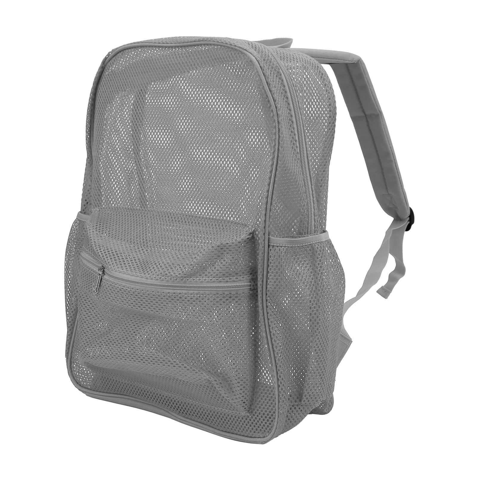 Yosoo Health Gear Mesh-Rucksack, Halbtransparent, Leicht, Großes Fassungsvermögen, Robuster, Verschleißfester Polyester-Rucksack, Waschbarer Mesh-Rucksack für Schwimmen, Strand, Sport, 42 X 32 Cm