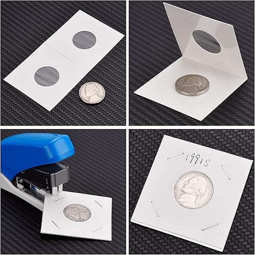 Miniatura 5 de Hicarer 300 piezas de cartón para monedas, surtido de mega surtido, 2 x 2 pulgadas para suministros de colección de monedas (0.807 in para tamaño