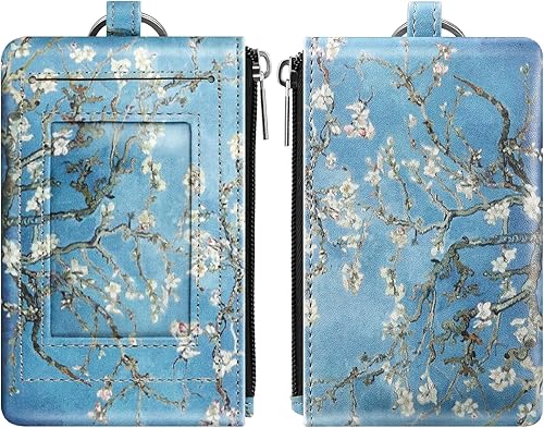 Miniatura 7 de Fintie - Tarjetero para cédula de identidad con bloqueo de interferencia de radiofrecuencia, monedero y llavero, Blossom), PT-63516