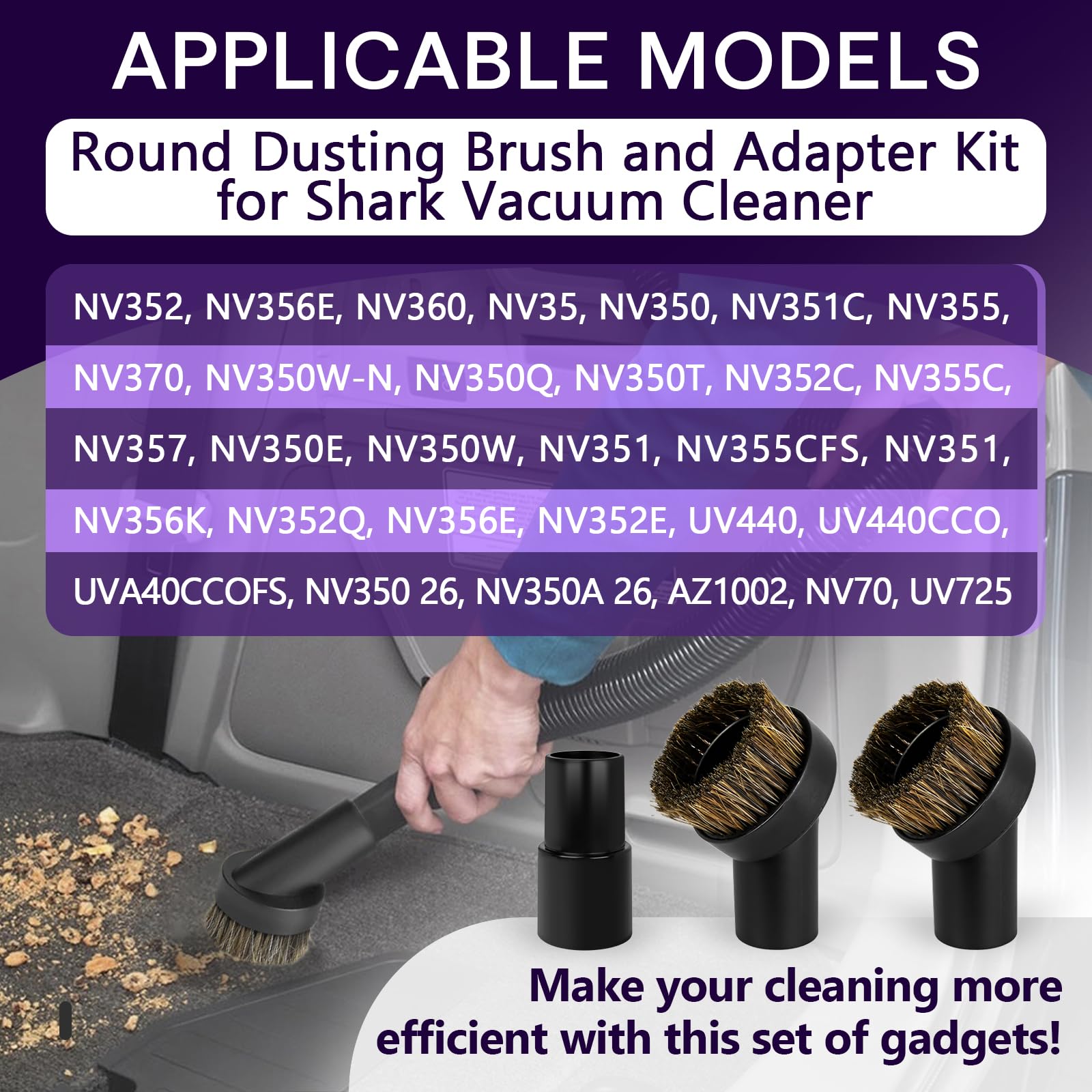 Horse Hair Brush Vacuum Attachments - 3 Pack -6 Horse Hair Brush Vacuum Attachments - 3 Pack -6