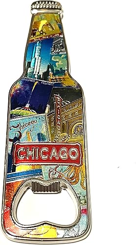 SUREG - Abridor de botellas de recuerdo para nevera, varios estados y ciudades, coleccionable, diseño de collage retro, recuerdo, abridor de
