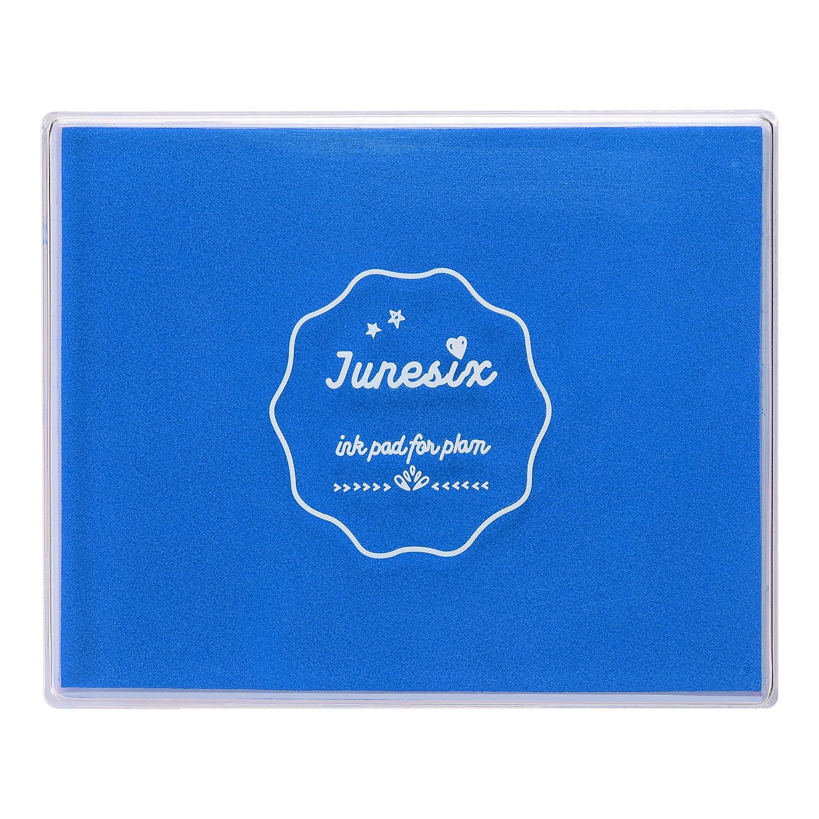 sourcing map Large Sky Blue Ink Pad, 3.9x4.7 Inch Washable Stamp Pad for Hand Footprint, Rubber Stamps, Scrapbooking, Art Crafts Making